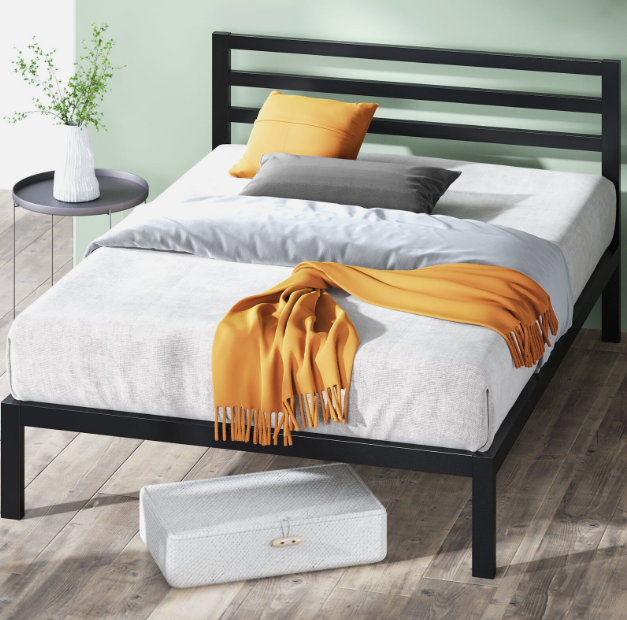 Zinus Mia 38" Metal Platform Bed Frame with Headboard, Queen